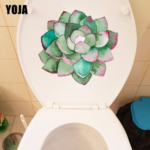 YOJA 22X20.8CM Green Fleshy Ecological Plant Personality Toilet Sticker Kids Room Decor Cartoon Decal T1-1187