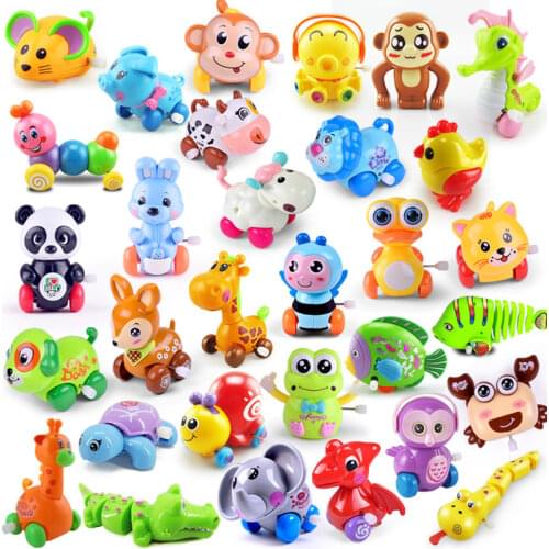 Wind Up Toys 1PC Mini Classic Pull Back Clockwork Jumping Animal Baby Boy Girl Funny Gift Bird/Fish/Monkey/Elephant/Mouse