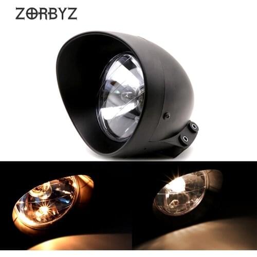 ZORBYZ Motorcycle 6.5" Black Bullet ABS Front Light Headlight Fits For Harley cruise Honda Steed Shadow