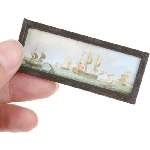 1:12 Dollhouse Miniature Picture in Photo Frame Mural Wall Paintings Decoration