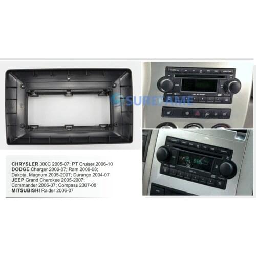 10.1 inch Car Fascia Radio Panel for DODGE Charger 2006-07; Ram 2006-08 Dash Kit Install Facia Plate Adapter Console Trim Cover