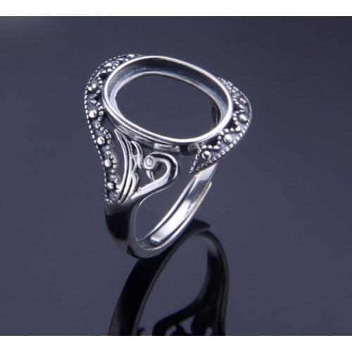 10*14mm 925 STERLING SILVER Semi Mount Bases Blanks base blank Pad VINTAGE rings ring Setting set jewelry gift diy A1265