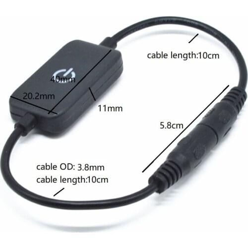 2pcs/lot LED Strip Touch Dimmer Brightness Control LED Dimmer Switch 1key Dimmer DC 12V-24V Light Switch DC Cable