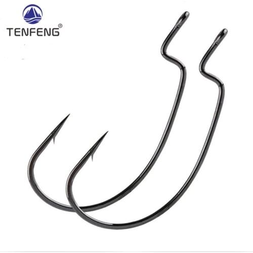 200Pcs Fishing Soft Worm Hooks 8#-5/0 High Carbon Steel Wide Super Lock Fishhooks Lure Soft jerk Hooks Fishing Tackle Pesca