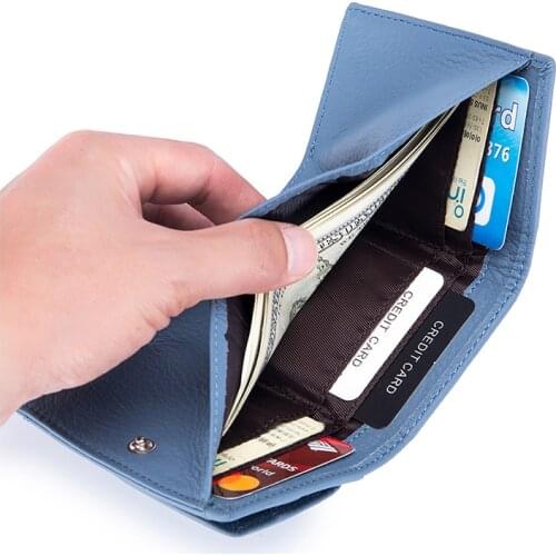 2021 Fashion Leather wallets Ladies Wallet Short Money Clip Head Layer Cowhide Mini Purse Rfid Ladies Coin Purse Women