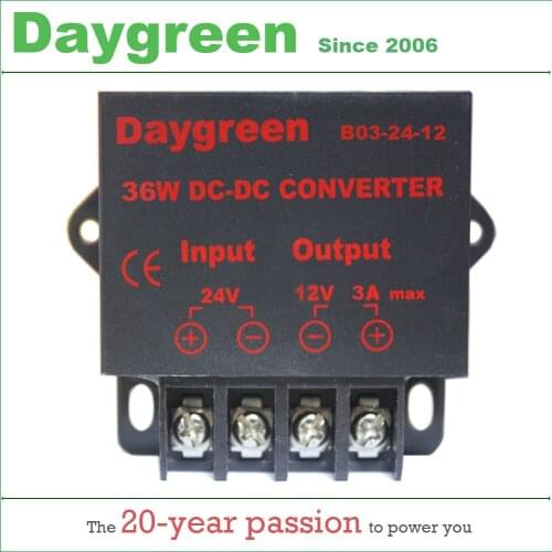24V to 12V 3 AMP 36W DC DC Converter Regulator Car Step Down Reducer Daygreen CE RoHS Certificated