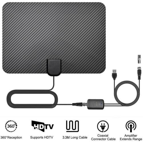 4K UHD Signal Receiver Aerial Indoor DVB-T Digital Satellite Antenna Signal Receiver Signal Amplifier 3000 Mile Radius Amplifier