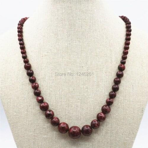 6-14mm Natural Round Red Epidote Lucky Beads Stones Tower Necklace Chain Girls Gifts Fashion Jewelry Making Design Accessories