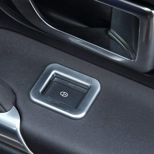 ABS Plastic Car Children Safety Switch Lock Button Frame Trim Cover For Land Rover Discovery Sport 2015 2016 2017 2018