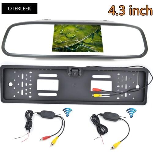 4.3 inch Car Monitor With Plate Frame Rear View Camera High Resolution Color Folding TFT LCD Car Monitor Display