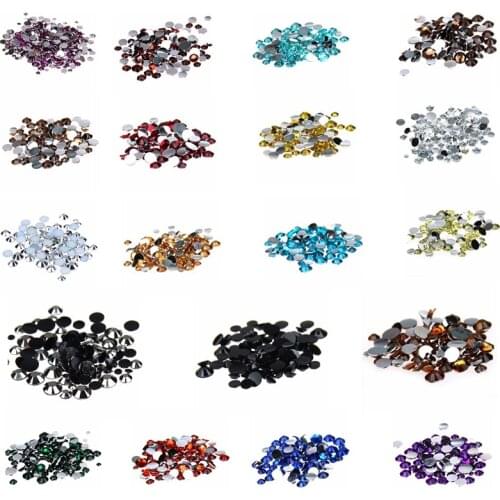 4mm/6mm Diameter Glitter Rhinestone Multi-Color Crystal For Card Garment Crafts Making Nail Hotfix Stones Hot Selling 2019