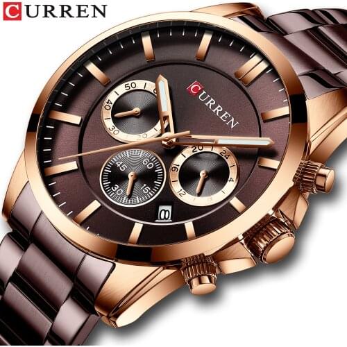 CURREN Watch Men Military Sport Chronograph Analog Watch Mens Waterproof Steel Strap Quartz Man Clock Relogio Masculino