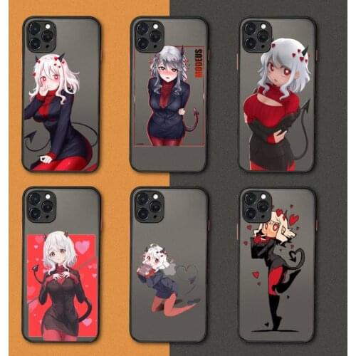 Cute Cartoon Helltaker Phone Case black matte transparent For iPhone 7 8 x xs xr 11 12 pro plus mini max Clear Funda