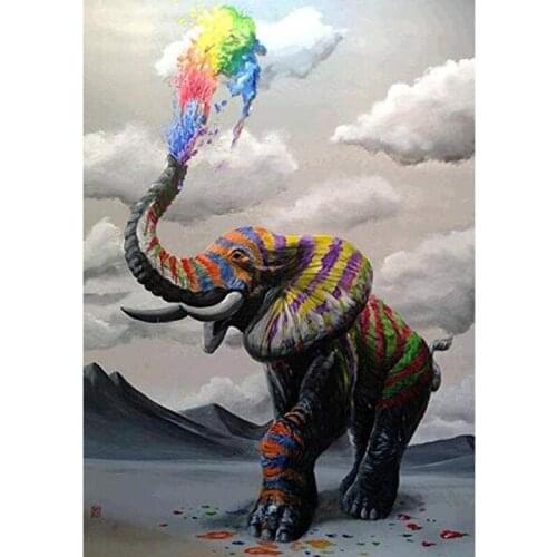 DIY Elephant 5D Diamond Painting Cross Stitch Full Round Drill Animal Diamont Embroidery Rhinestone Mosaic Home Decor
