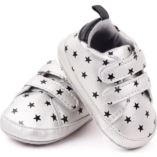 Baby Boys Girls Breathable Anti-Slip Star Heart Print Sneakers Toddler Soft Soled Casual Walking Shoes 0-12M soft sole baby shoe