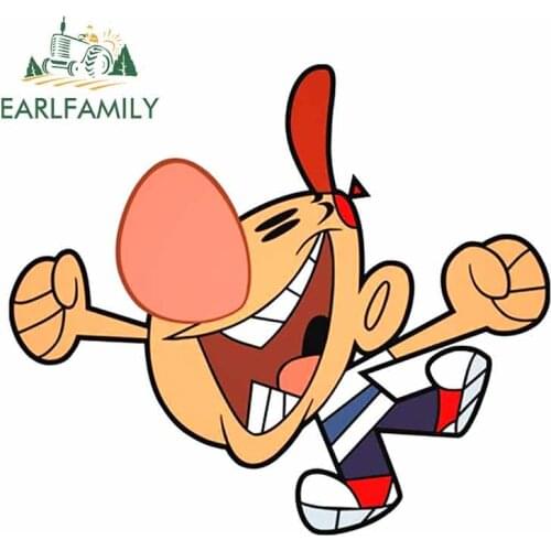 EARLFAMILY 13cm x 11.3cm Cartoon Boy Characters Motorcycle Car Stickers Fashion Graphics Rear Windshield Trunk Decal