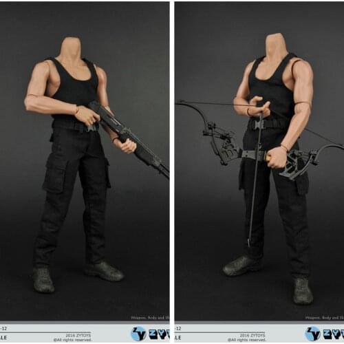 Best Sell 1/6 Scale ZYTOYS ZY16-12 black vest combat pants mens clothing in stock