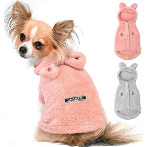 Cute Warm Pet Dog Cat Clothes Fleece Hoodie Sleepwear Chihuahua Pajamas Small Medium