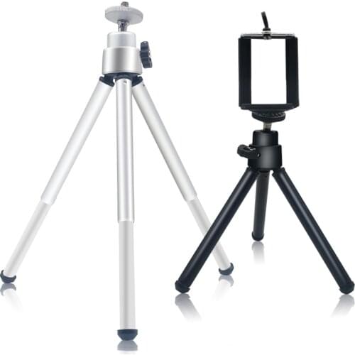 Mini Tripod for smartphone Aluminum Metal Lightweight Tripod Stand Mount For Phone With Phone Clip Tripod for iPhone