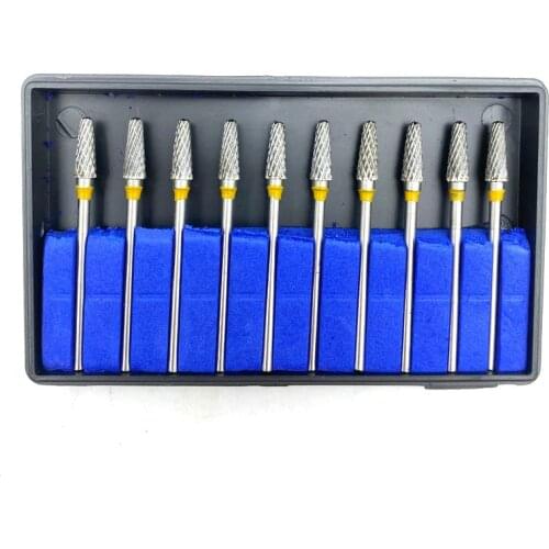 New 10pcs Dental Grinding Heads Tungsten Steel Teeth Polishing Burs Dental Lab Grinding Drill Grinder Bur L040EFC