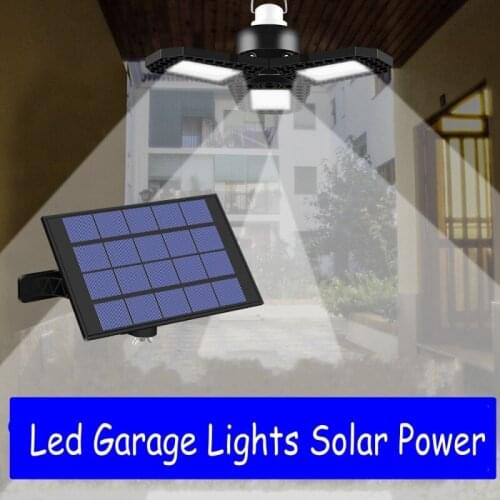 Newest Solar Garage Lamp Three-head Lighting Folding Lamp Rechargeable Flashlight Warehouse Workshop Emergency Lighting