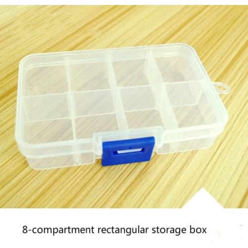 Plastic Storage Box 8 Rectangular Transparent Box Cosmetic Organizers Practical Jewelry Accessories Tool box