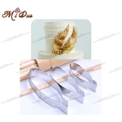 Fondant Cake Feather Cutter Set Stainless Steel for Bakeware Decoration Fondant Cake Sugarcraft Mould Tools