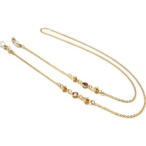 Luxury Handmade Glasses Chain Sunglasses Lanyard Non-Slip Gold Color Crystal beads Glasses Cord sunglasses accessories