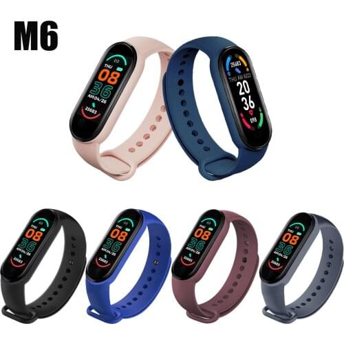 M6 Smart Watch Color Screen Incoming Call Heart Rate Monitor Fitness Tracker Blood Pressure for Men Woman Sports Wristwatch