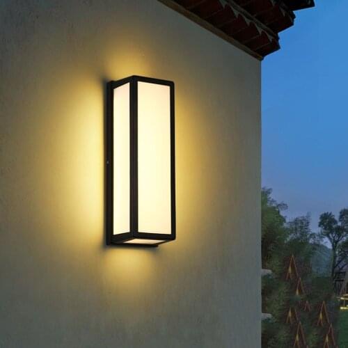 Modern Surface Mounted LED Wall Light With PIR Motion Sensor Outdoor Garden Balcony Porch Light Aluminum Exterior Wall Lamp