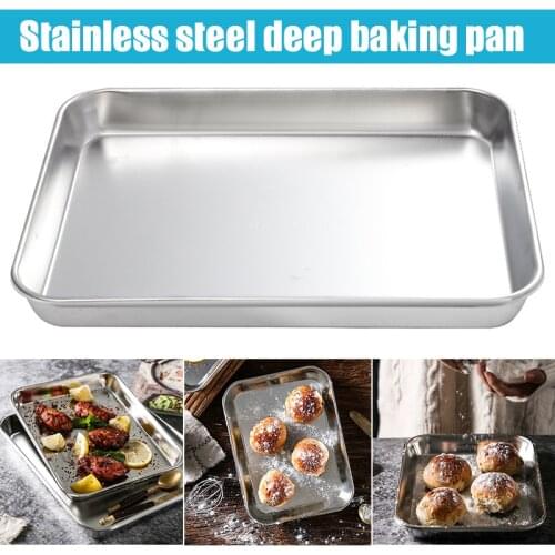Heavy Duty Stainless Steel Baking Pans Toaster Oven Pan Barbeque Grill Sheet Pan Hotel Sushi Cookie Sheet A1