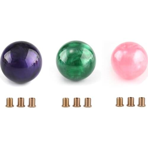 Universal Nebula Cloud Round Gear Shift Knob Acrylic Crystal Car Shift Knobs With 3pcs Screw Nut adapter