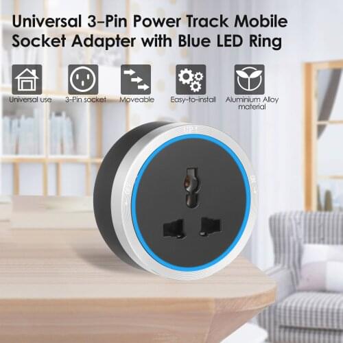 Universal 3-Pin Track Sockets Power Sockets Adapter Power Track Socket Outlet Versatile Electric Mobile Track Socket Wall Outlet