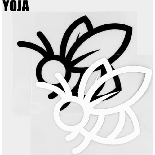 YOJA 11.7×9.7CM Amusing Cartoon Bee Vinyl Decal Animals Car Stickers Pattern Black/Silver 19C-0231