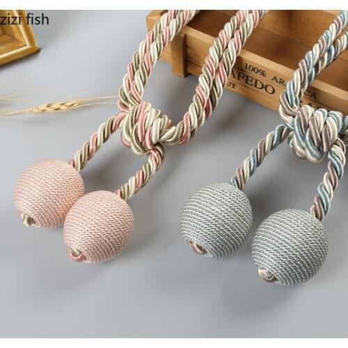 Curtain Rod Drop Ball Manual Weave Tie Buckle Tie Rope Curtains Hanging Ball Home Curtains Decoration Tie Buckle Curtain Tieback
