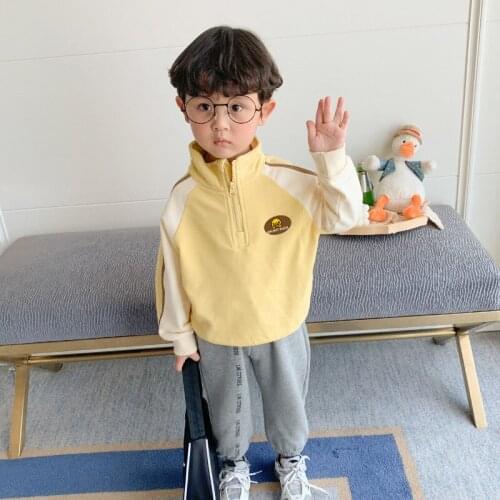 Yellow Spring Autumn Boys Sweatshirts Jacket Coat Kids Outwear Teenager Tops Children Clothes Cotton High Quality