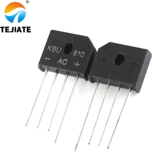 10PCS KBU810 bridge single-phase rectifier bridge straight plug flat bridge 8A / 1000V rectifier