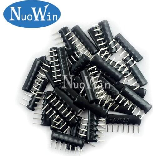 200pcs DIP exclusion Network Resistor array 7pin 470 680 1K 2K 2.2K 3.3K 4.7K 5.1K 6.8K 10K 20K 33K 47K 100K 220K ohm