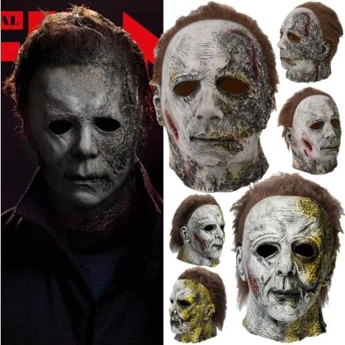 2021 Halloween Kills MichaelMyers Michael Myers Latex Mask Helmet Halloween Party Carnival Costume Props
