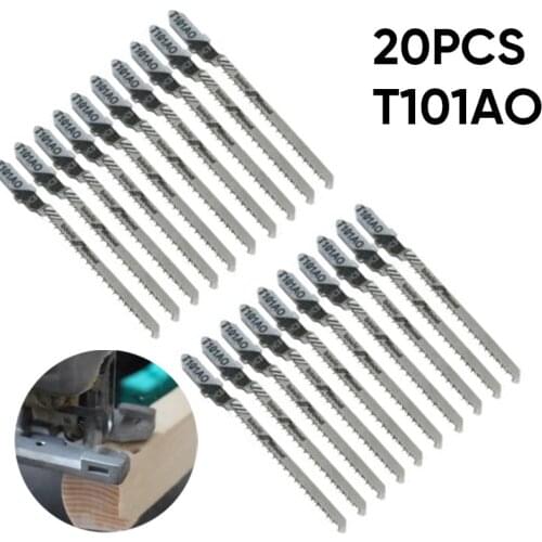 20x T101AO 3" T-shank Clean Curved Cutting Jig Saw Blades High Carbon Steel Jigsaw Cutter For Plastic Woodworking Tools