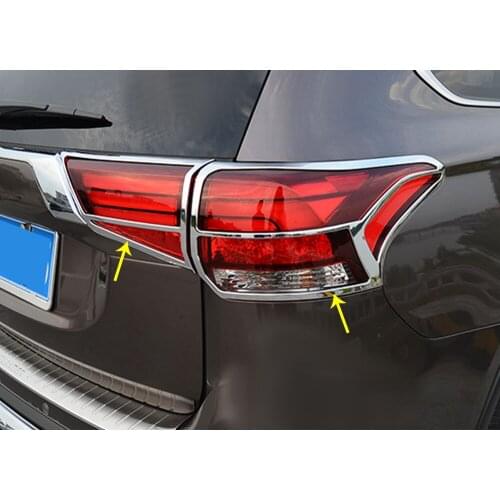 Car Rear Tail Back Light Lamp Detector Frame Stick ABS Chrome Cover Trim 4pcs For Mitsubishi Outlander 2016 2017 2018 2019