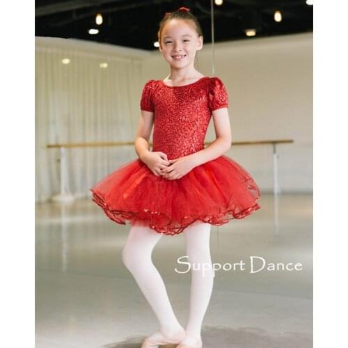 Support-Dance Sequin Ballet Tutu Dress Kids Adult Dance Costume C242