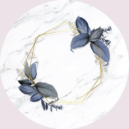 White Marble Flower Round Plinth Backdrop Photography Props Photo Booth Banner Birthday Party Decor Supply Baby Shower Poster