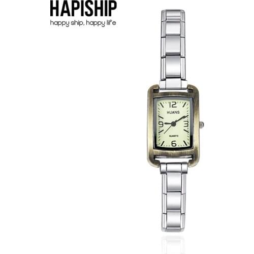 Hapiship 2021 Men Womens Stainless Steel Sweet Retro Simple Bronze Watch Bracelet Bangle For Friend Wife Birthday Jewelry G023