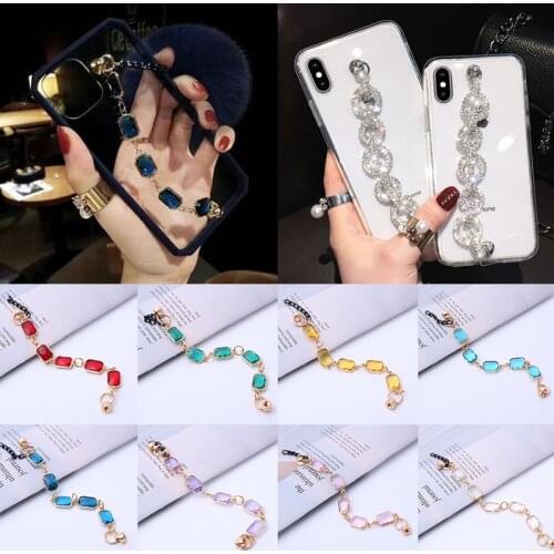 1PC Love Pendant Creative Gem Shape Mobile Phone Case Key Chain DIY Phone Case Decoration Jewelry Accessories Girls Gift Fashion