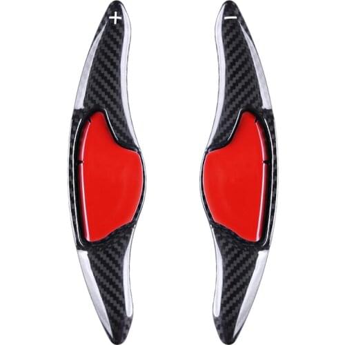 Black/Red Carbon Fiber Steering Wheel Paddle Shifter Extension for Honda VEZEL 2016 2017 2018 2019 Shift Paddle Blade