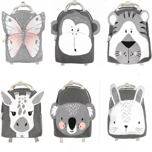 Children Cartoon Animal Backpack Baby Toy School Bag Canvas Kids Outdoor Travel Pack Student Kindergarten Girls Boys Backpack