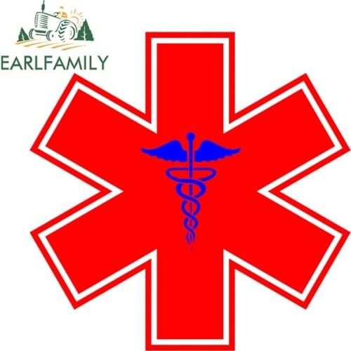 EARLFAMILY 13cm For Red Cross Car Decal Personality Creative Car Stickers Vinyl Material Scratch-proof Decals For JDM SUV RV
