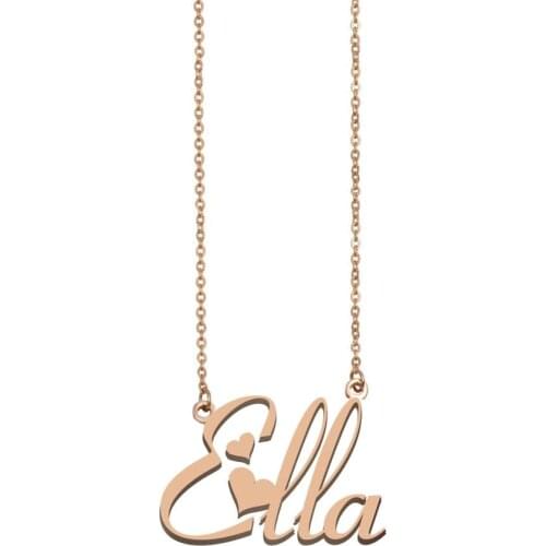 Ella Name Necklace Gold Personalized Custom for Women Girls Best Friends Birthday Wedding Christmas Mother Days Gift