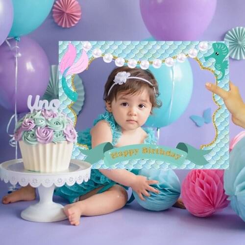 Huiran Mermaid Photo Frame Mermaid Birthday Party Decor Under The Sea Party Decor Little Mermaid Party Supplies Favors Kids